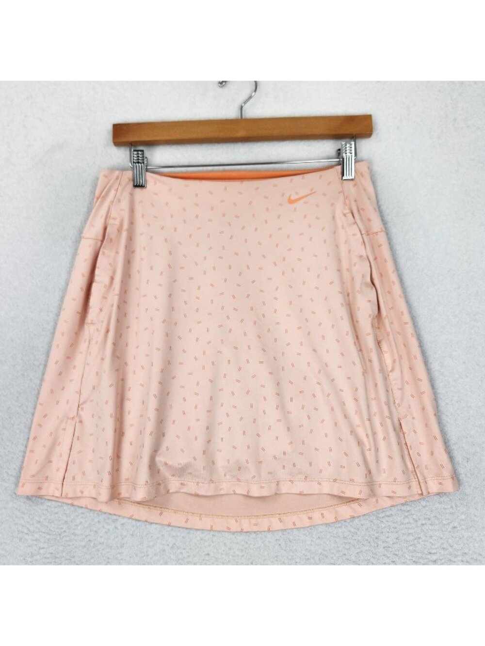 Nike Skort Womens Small Orange Peach Dri-FIT Geometric Lined Pockets Tennis